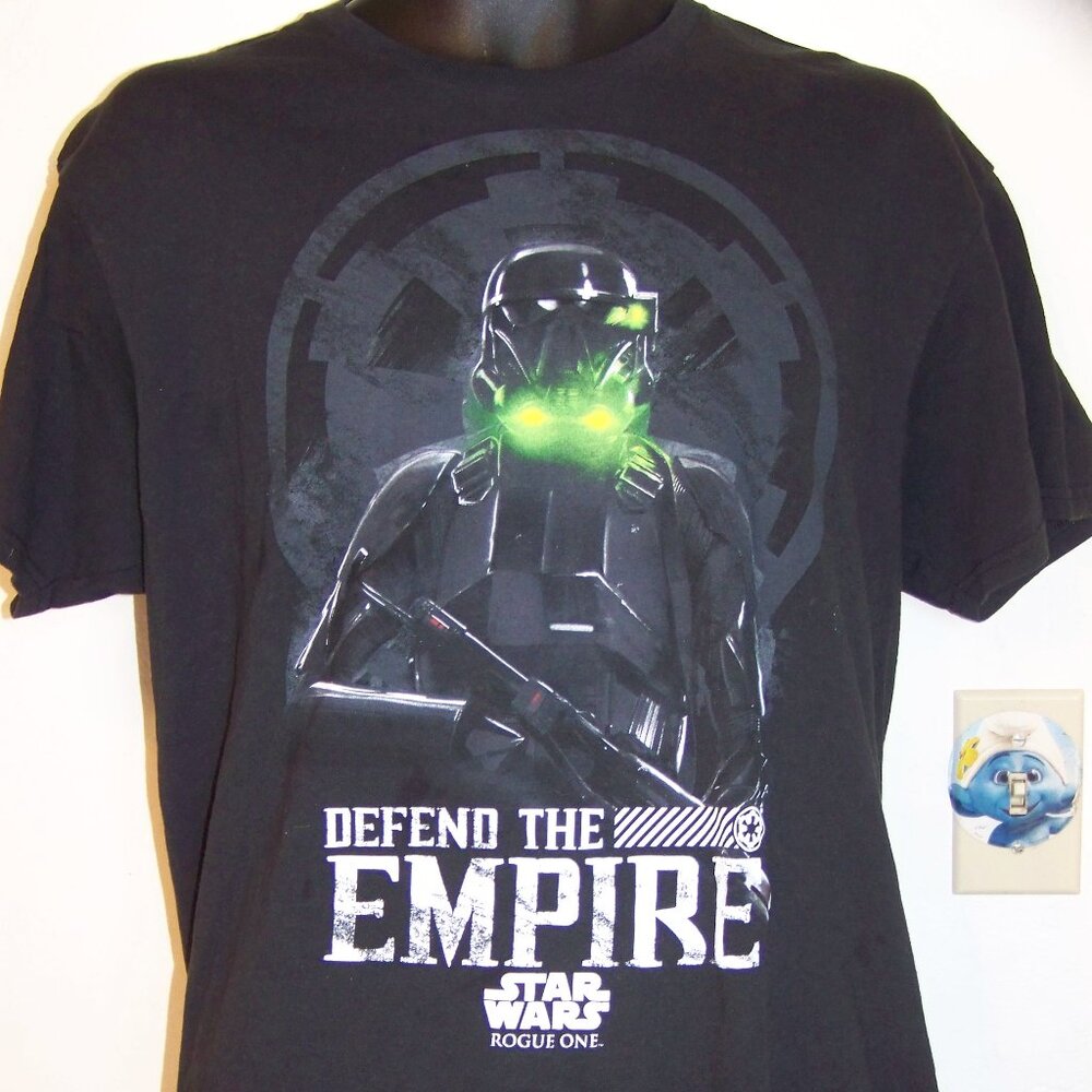 Defend The Empire Star Wars Rogue One Storm Trooper Black T-shirt Men's Size L